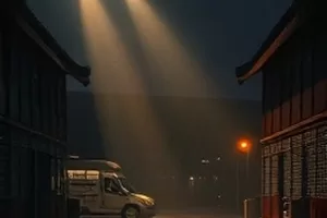 《拾荒者电台》封面：老旧收音机与夜间播音室的红灯